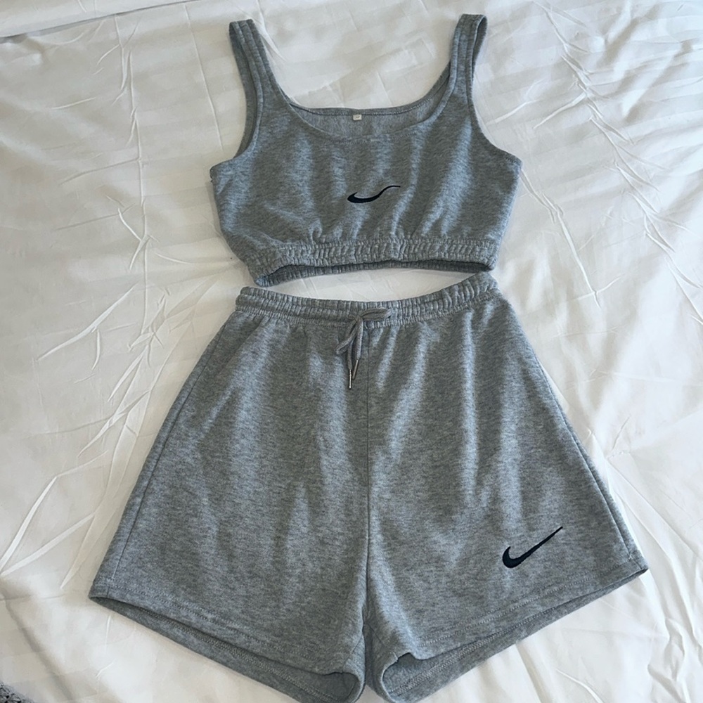 Nike- hand stitched lounge set- shorts AND top